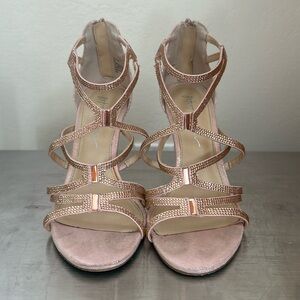 Betsey Johnson Blush Rhinestone heels, size 8